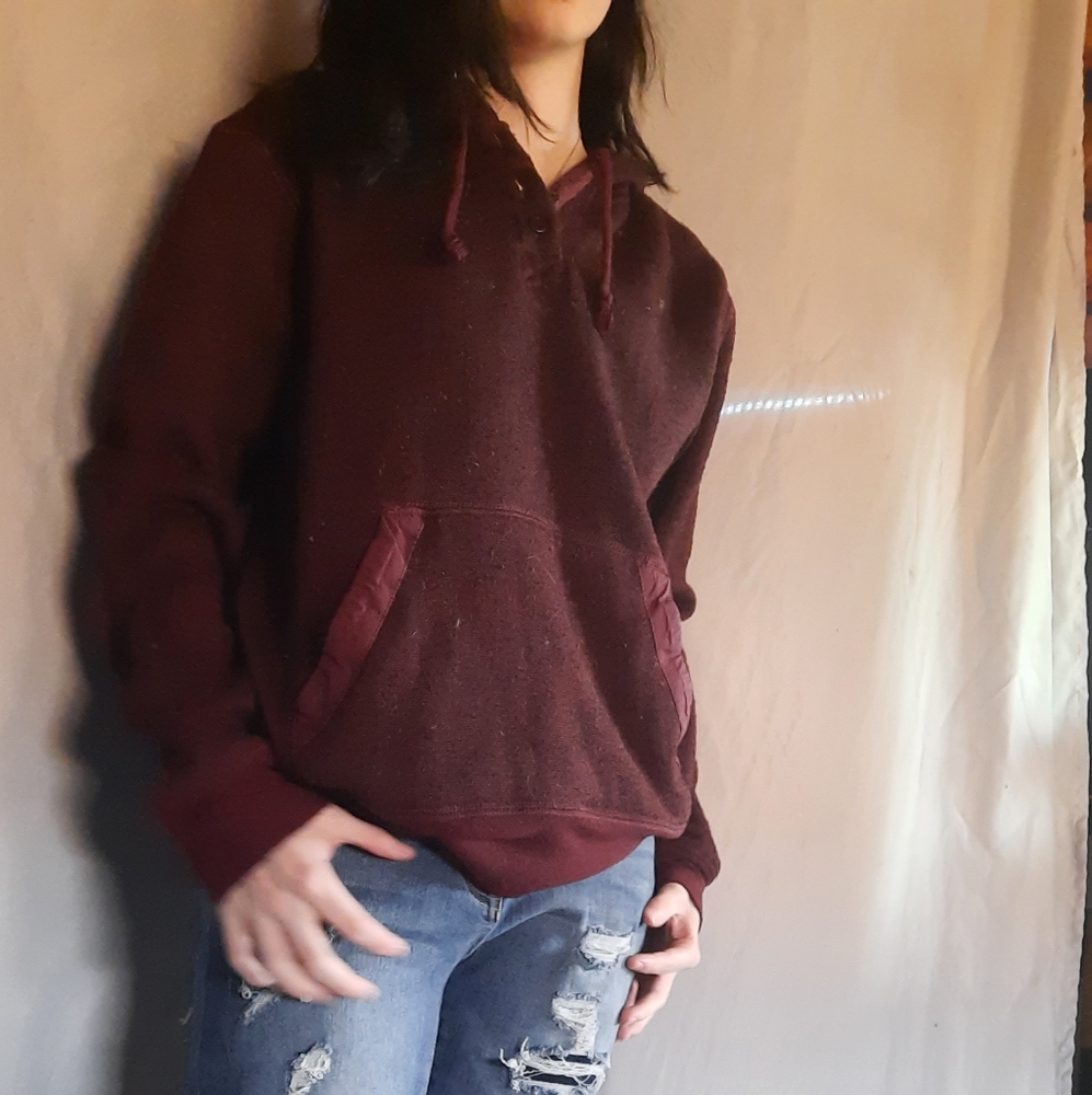 burgundy NW mfg Co. hoodie